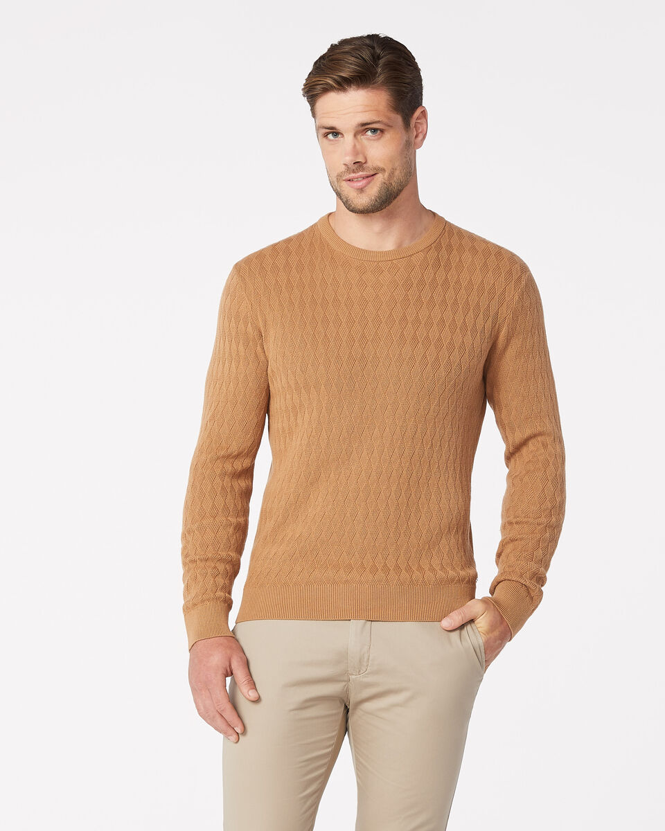 Bundy Crew Neck Jumper, Sand, hi-res